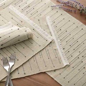 World Market Black Dot Arusha Table Runner